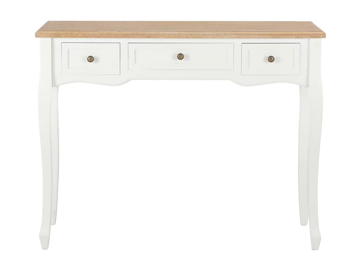 Table de console et coiffeuse avec 3 tiroirs Blanc