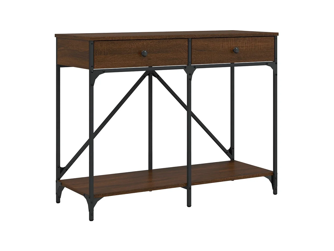 Table console chêne marron 100x39x78,5 cm bois d'ingénierie