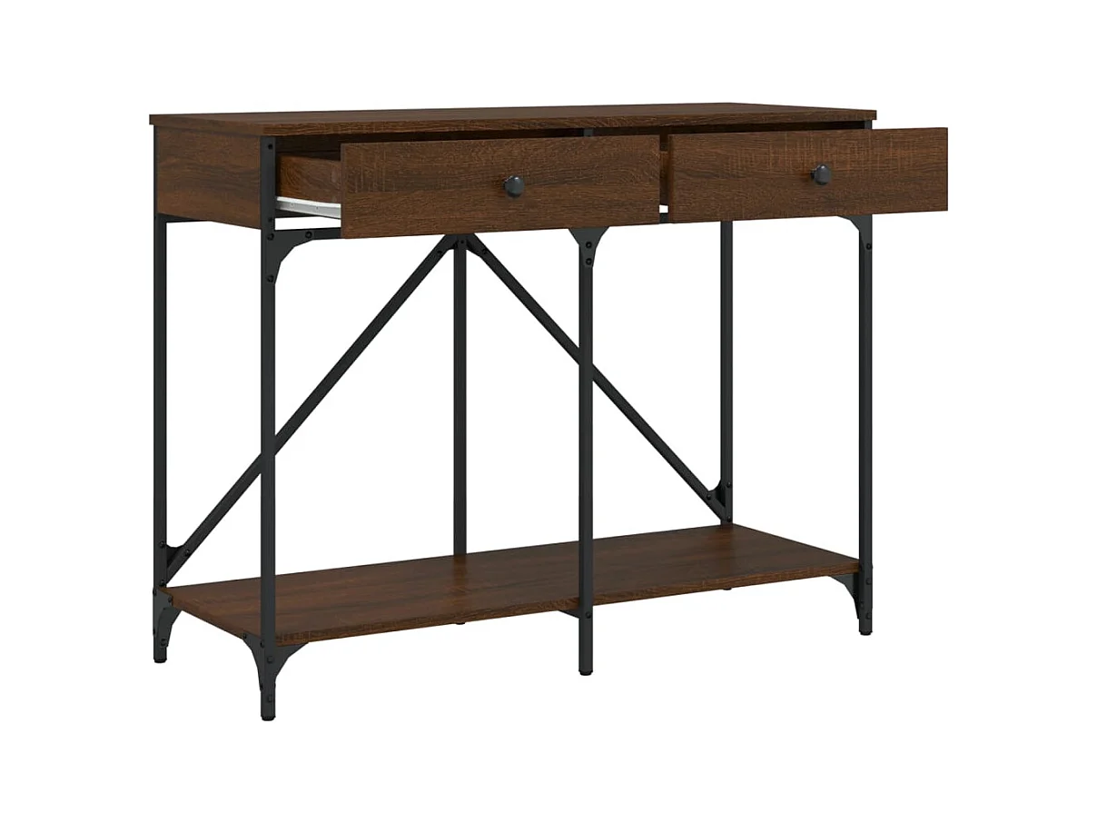 Table console chêne marron 100x39x78,5 cm bois d'ingénierie
