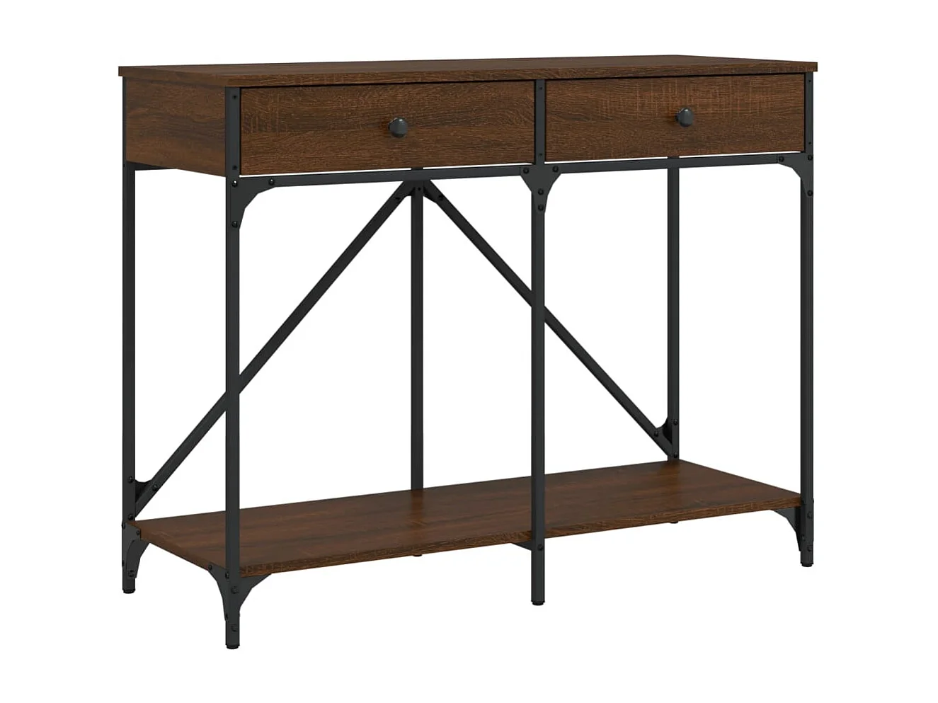 Consoletafel van bruin eikenhout 100x39x78,5 cm bewerkt hout