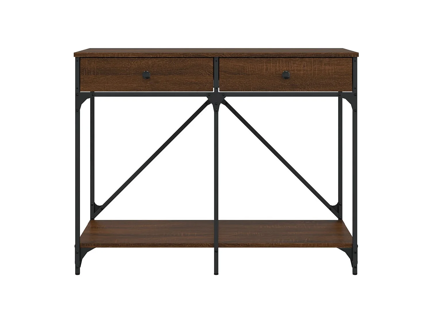 Consoletafel van bruin eikenhout 100x39x78,5 cm bewerkt hout