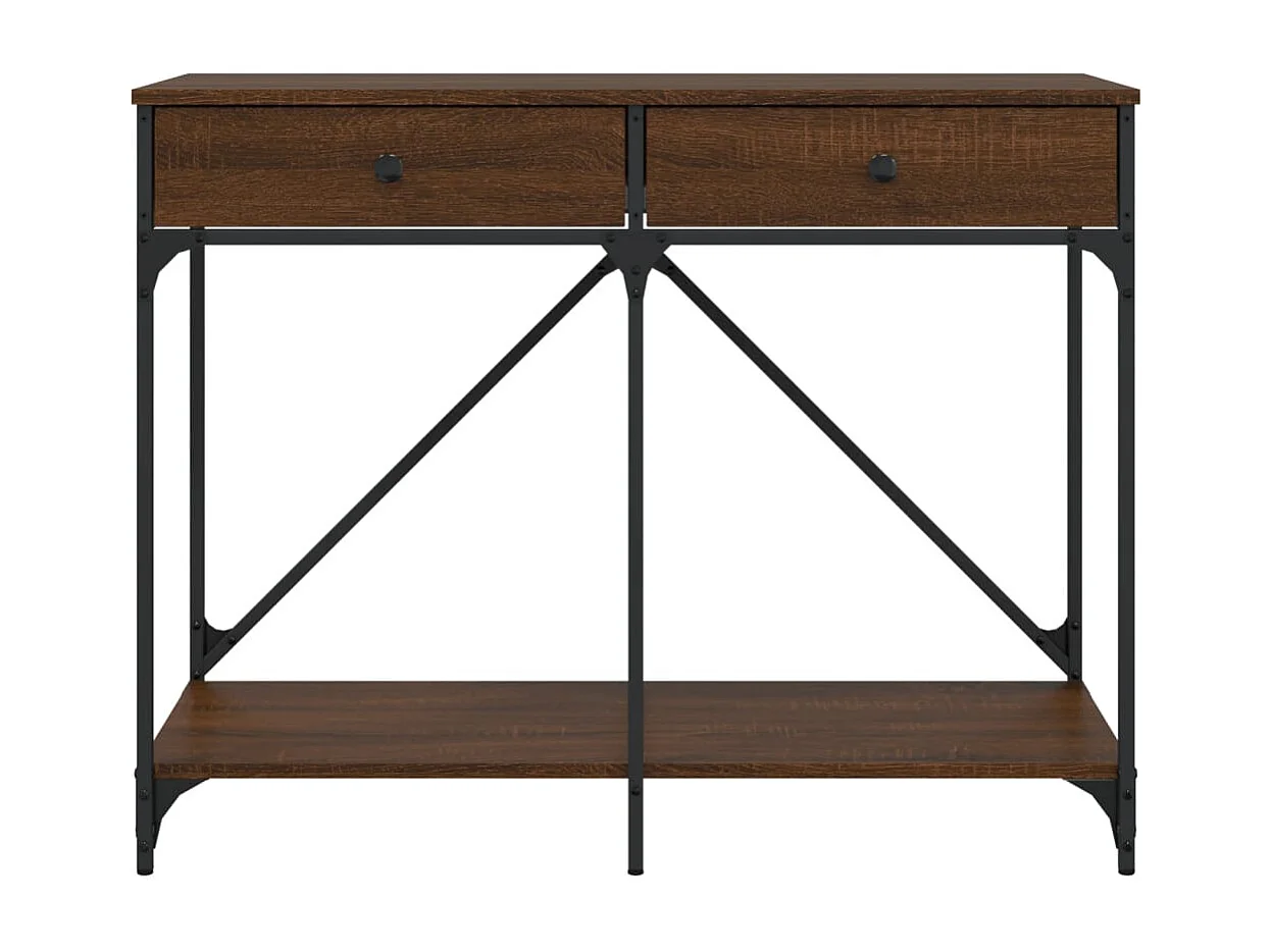 Consoletafel van bruin eikenhout 100x39x78,5 cm bewerkt hout