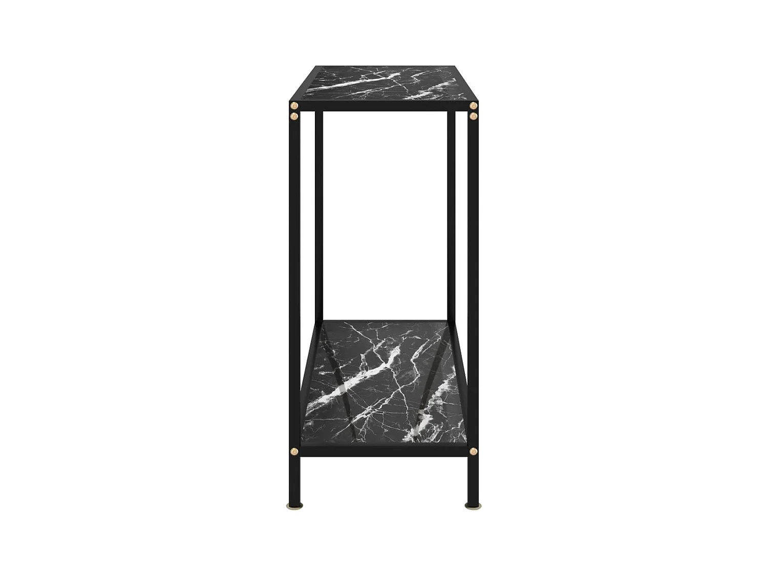 Consolle nera 80x35x75 cm Vetro temperato