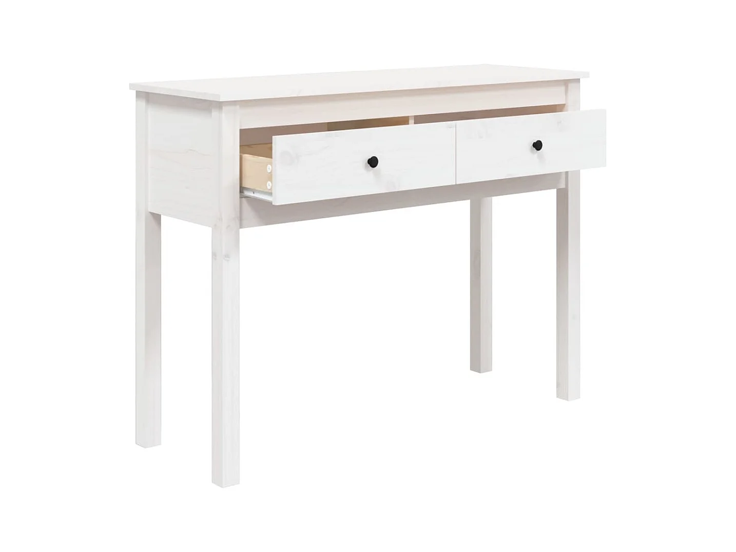 Consoletafel Wit 100x35x75 cm Massief grenenhout