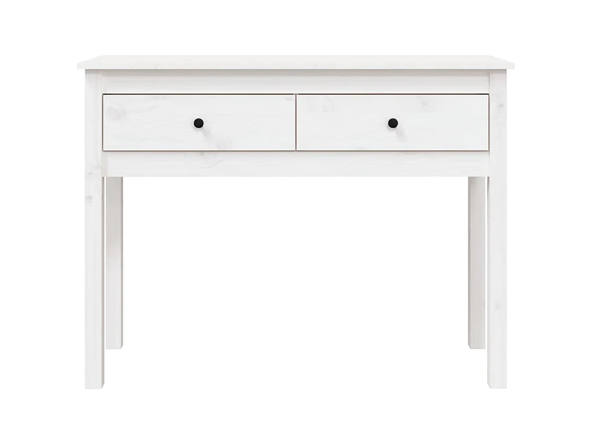 Consoletafel Wit 100x35x75 cm Massief grenenhout