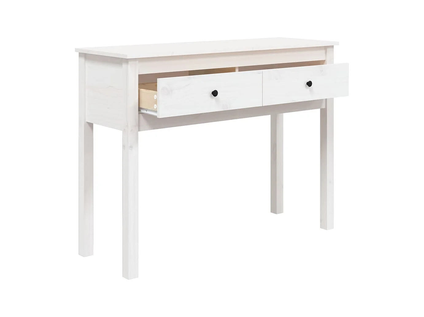 Consoletafel Wit 100x35x75 cm Massief grenenhout