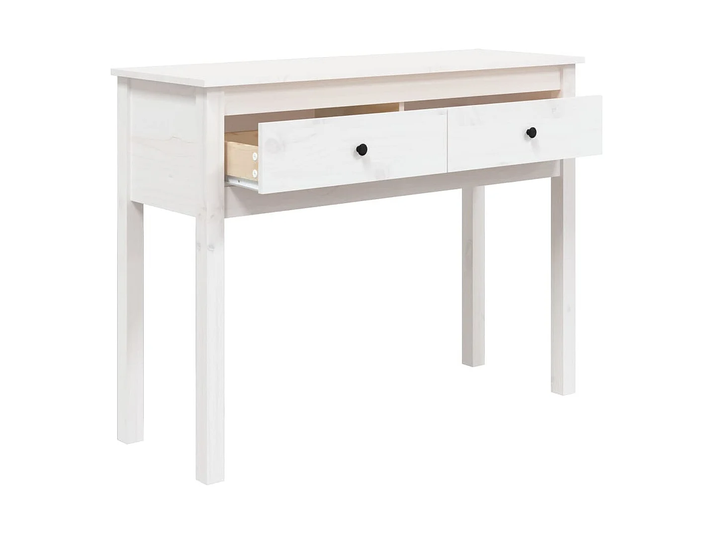Table console Blanc 100x35x75 cm Bois massif de pin
