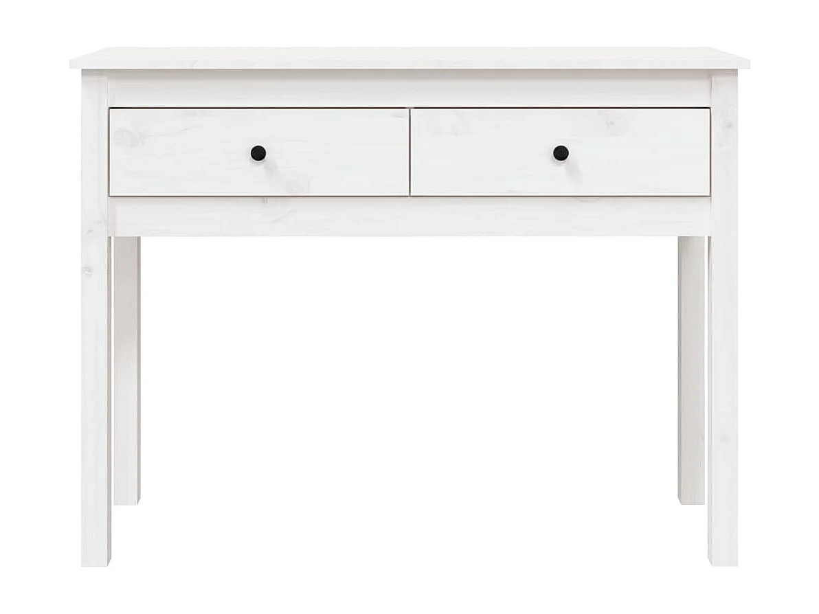 Table console Blanc 100x35x75 cm Bois massif de pin