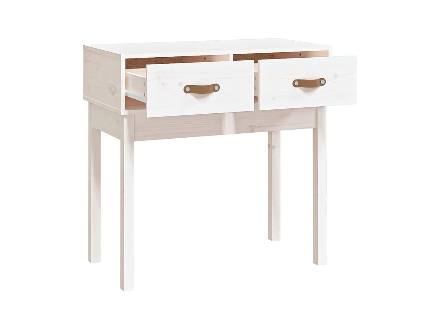 Consoletafel Wit 76,5x40x75 cm Massief grenenhout