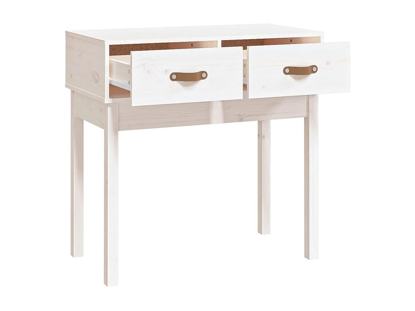 Mesa consola Blanca 76,5x40x75 cm Madera maciza de pino