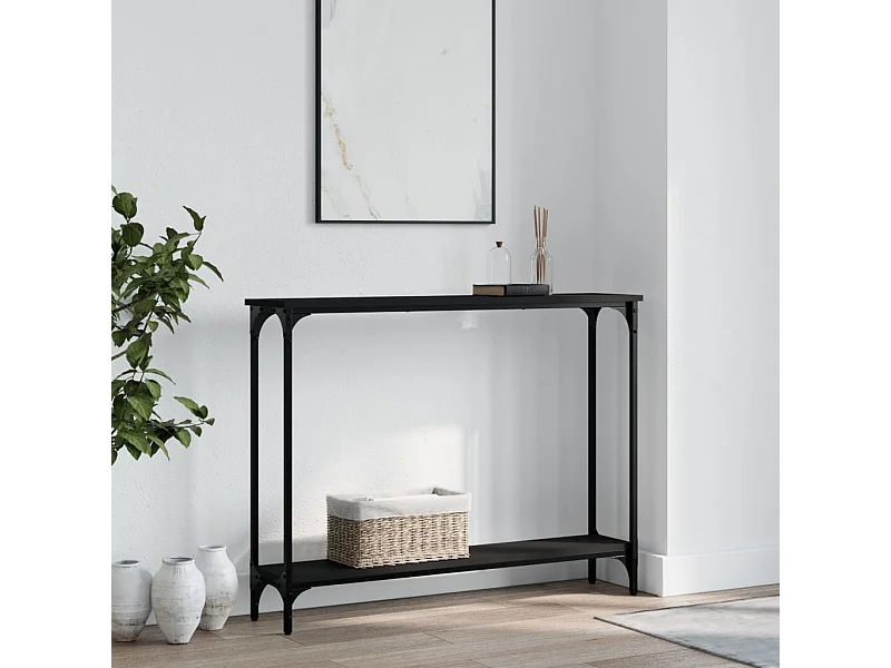 Consolle nera 100x22,5x75 cm in legno ingegnerizzato