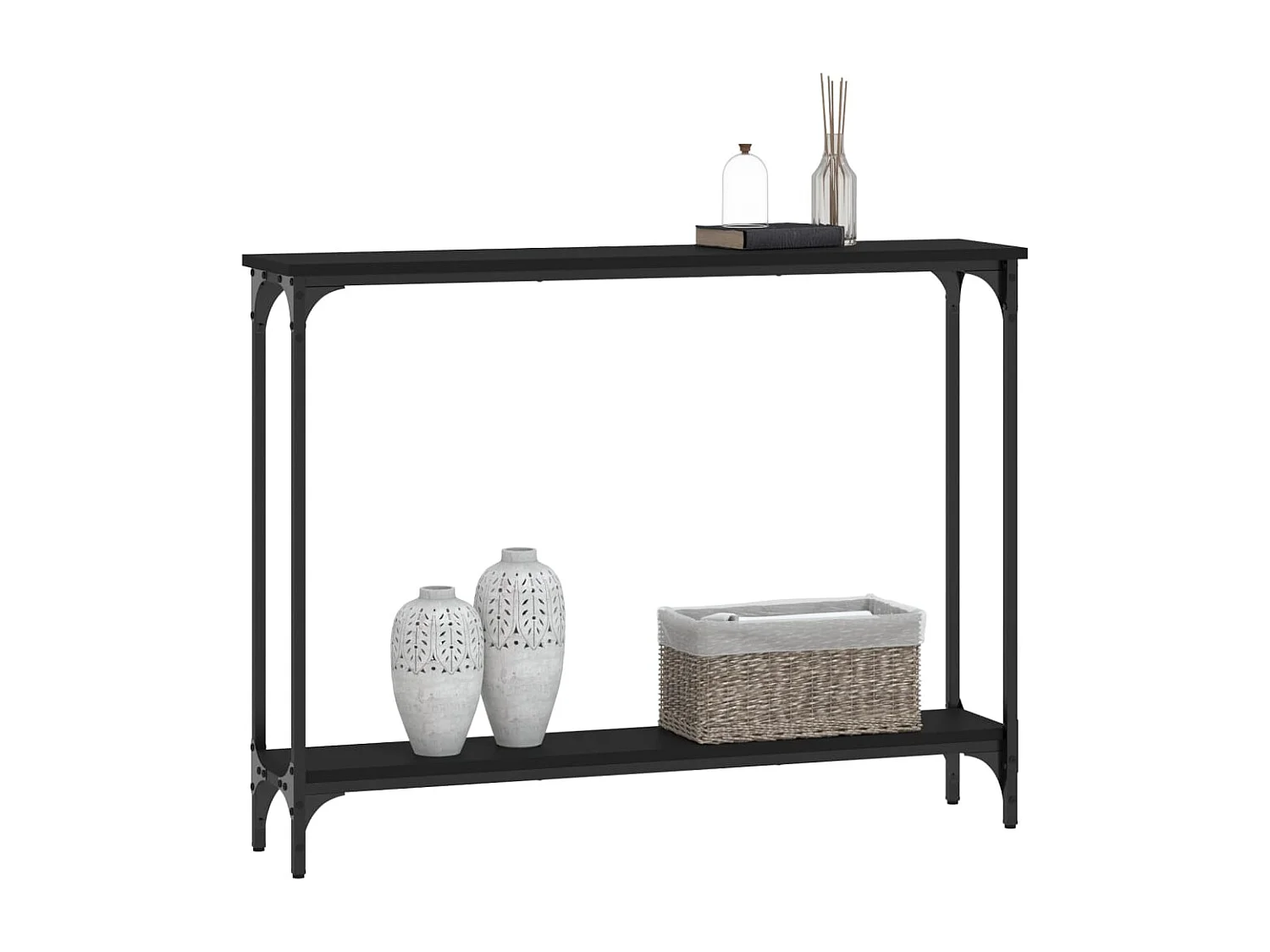 Table console noir 100x22,5x75 cm bois d'ingénierie