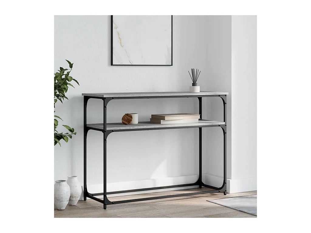 Table console sonoma gris 100x35,5x75 cm bois d'ingénierie