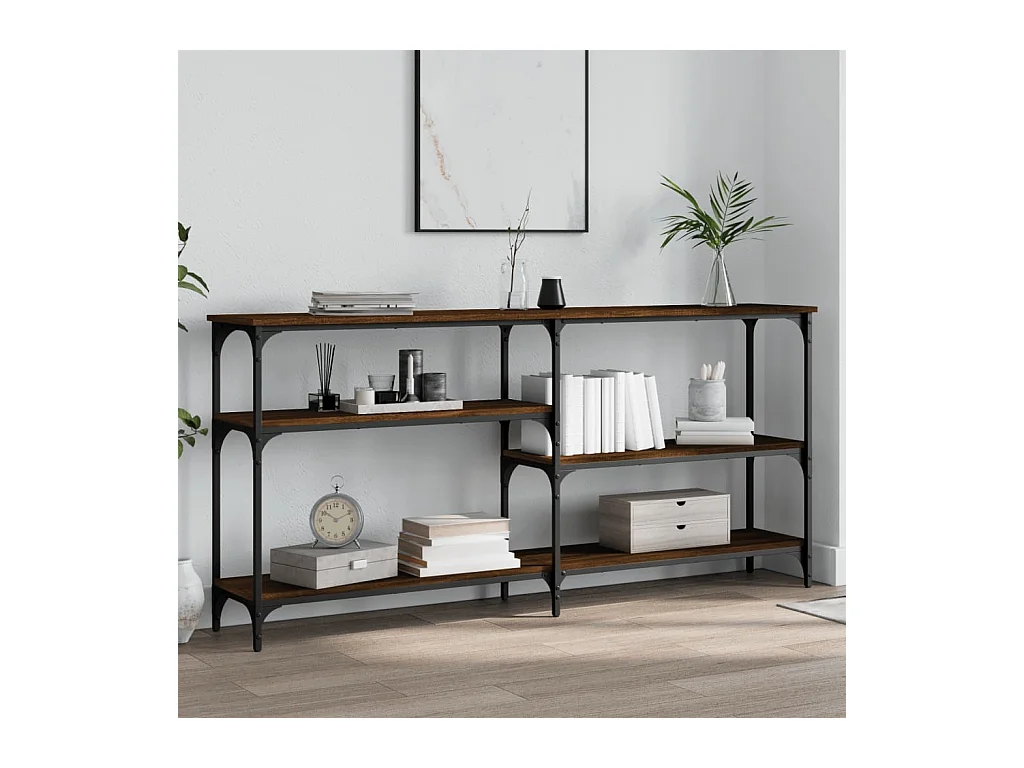 Table console chêne marron 160x29x75 cm Bois d'ingénierie