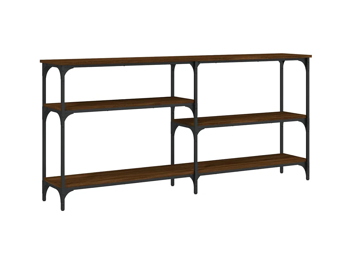 Table console chêne marron 160x29x75 cm Bois d'ingénierie