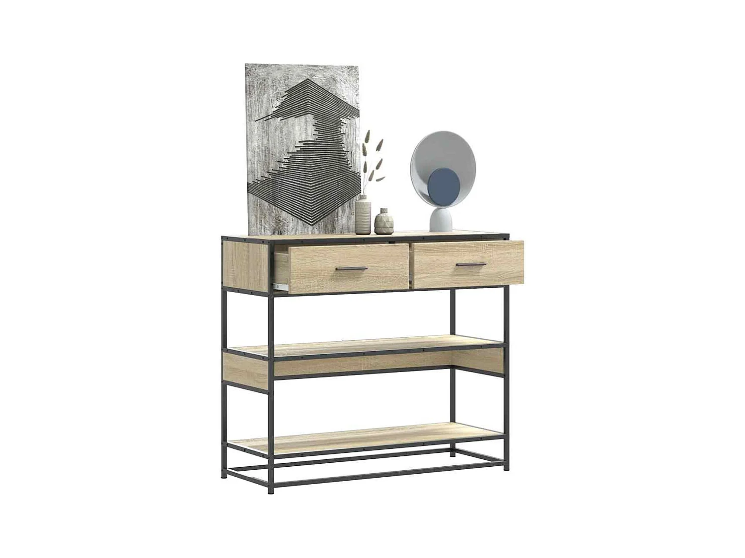 Table console chêne sonoma 90x35x80 cm bois d'ingénierie