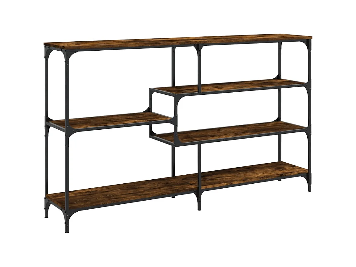 Table console chêne fumé 160x32x95 cm bois d'ingénierie