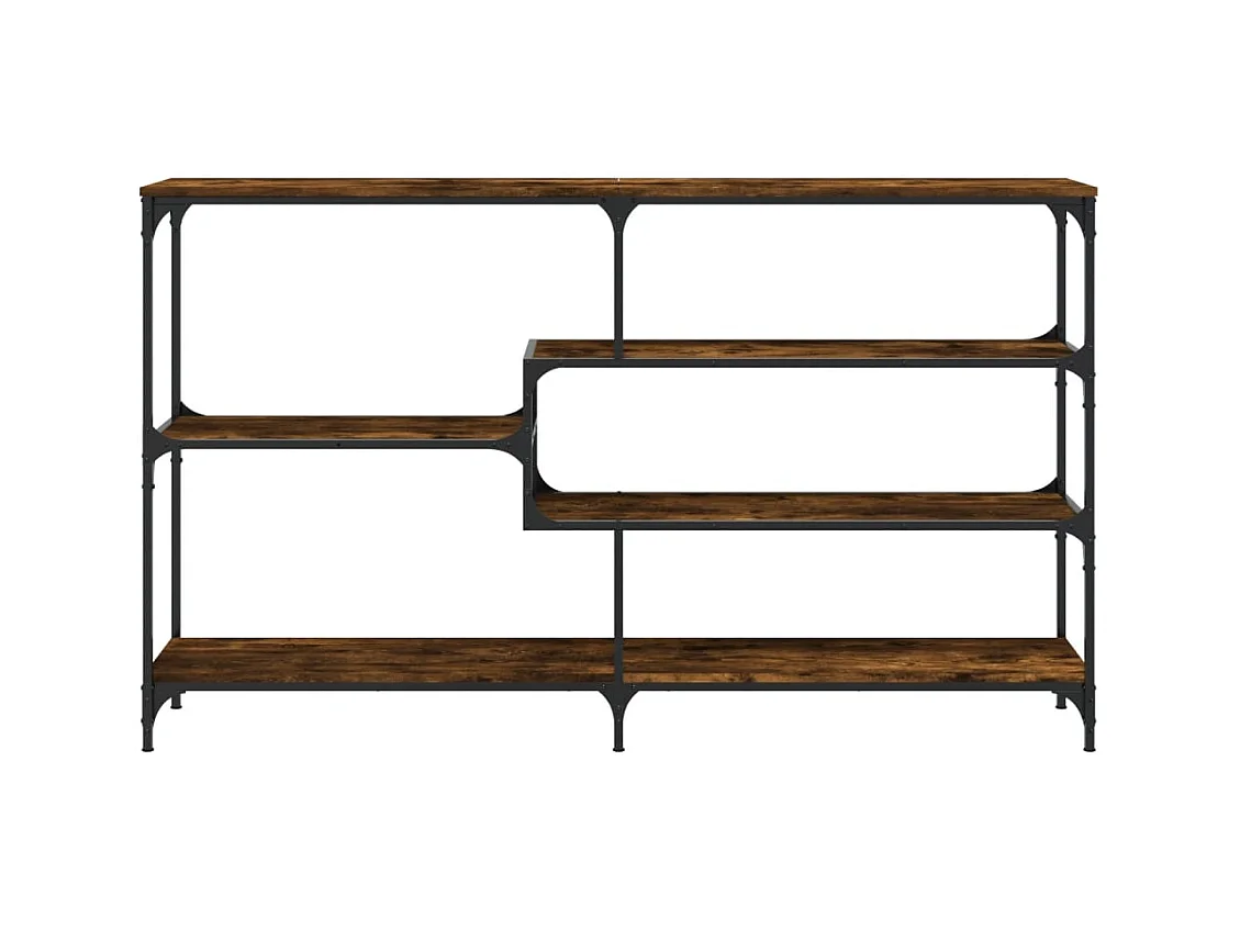 Table console chêne fumé 160x32x95 cm bois d'ingénierie