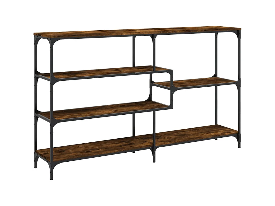 Table console chêne fumé 160x32x95 cm bois d'ingénierie