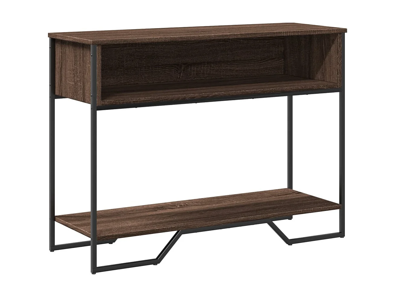 Table console chêne marron 100x35x74,5 cm bois d'ingénierie