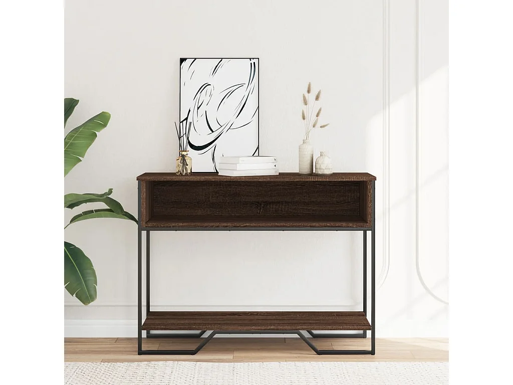 Table console chêne marron 100x35x74,5 cm bois d'ingénierie