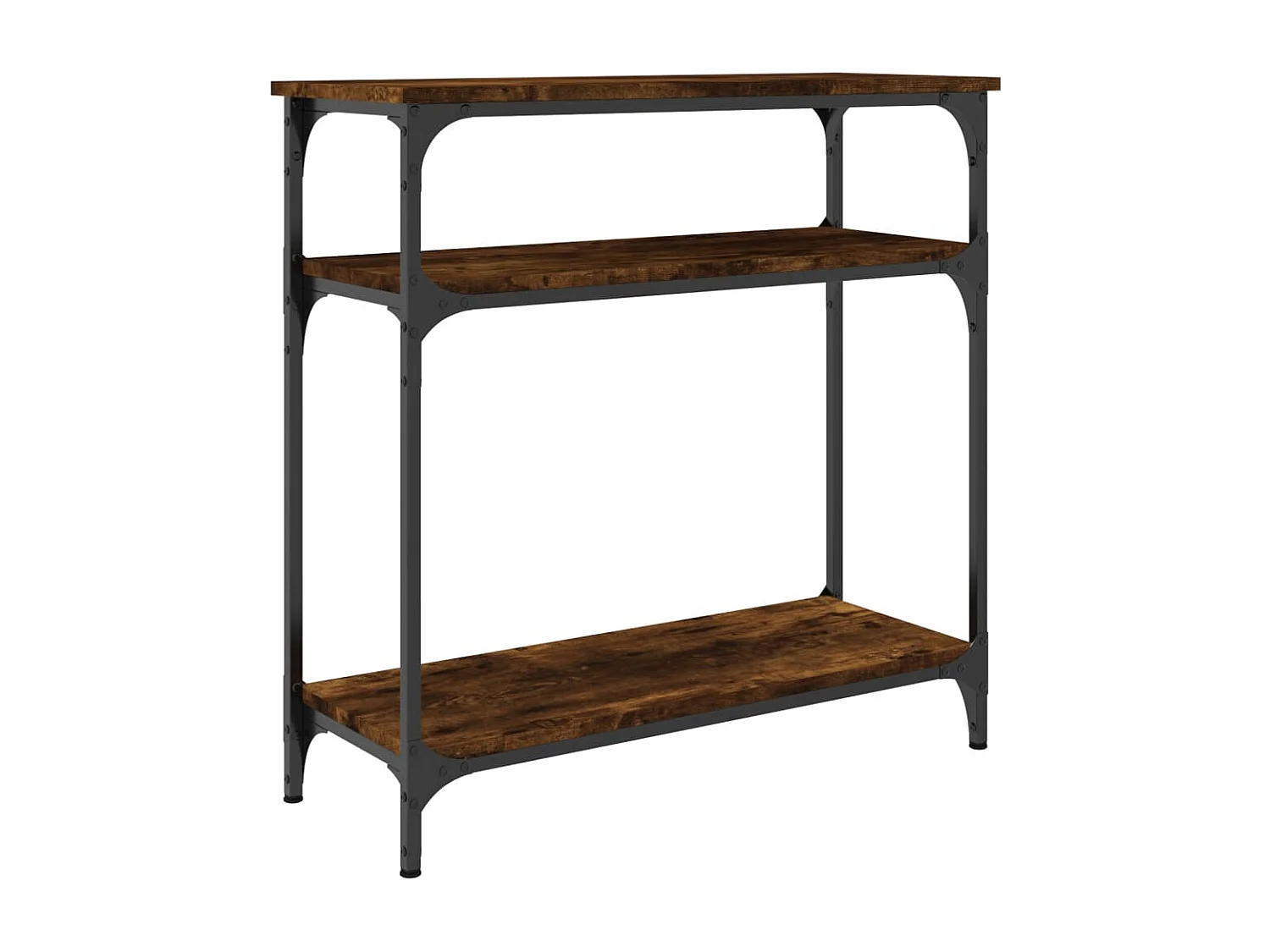 Table console chêne fumé 75x29x75 cm bois d'ingénierie