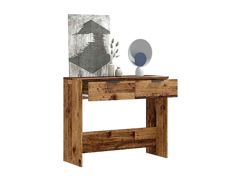 Table console vieux bois 90x36x75 cm bois d'ingénierie