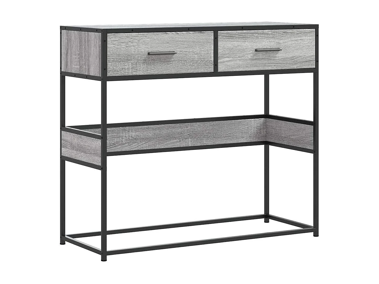 Table console sonoma gris 90x35x80 cm bois d'ingénierie