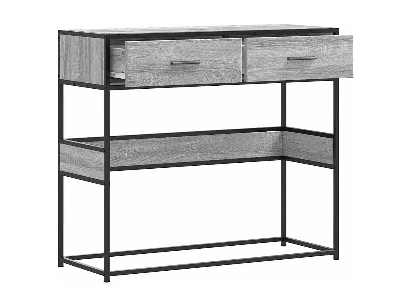 Table console sonoma gris 90x35x80 cm bois d'ingénierie