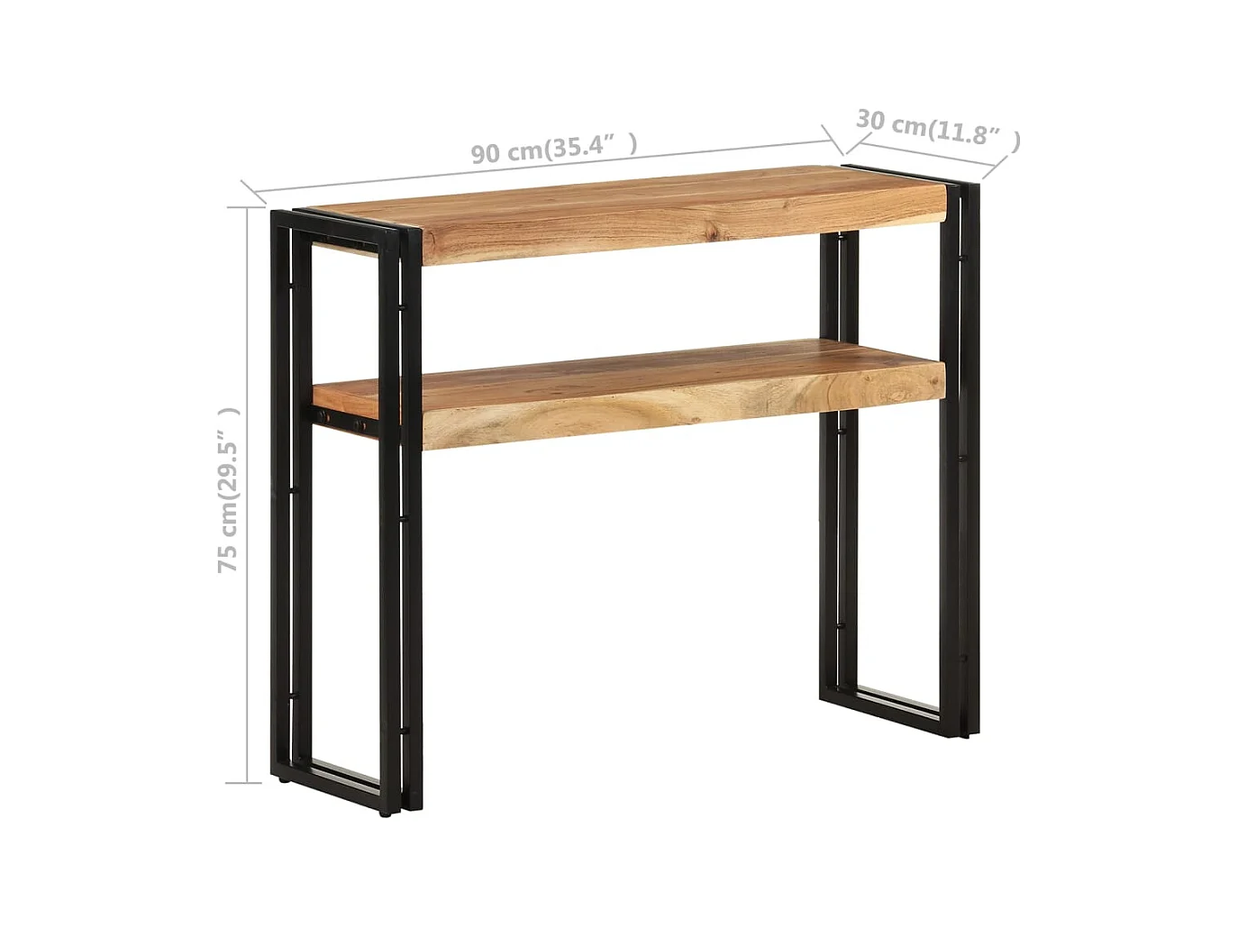 Table console 90x30x75 cm Bois d'acacia massif