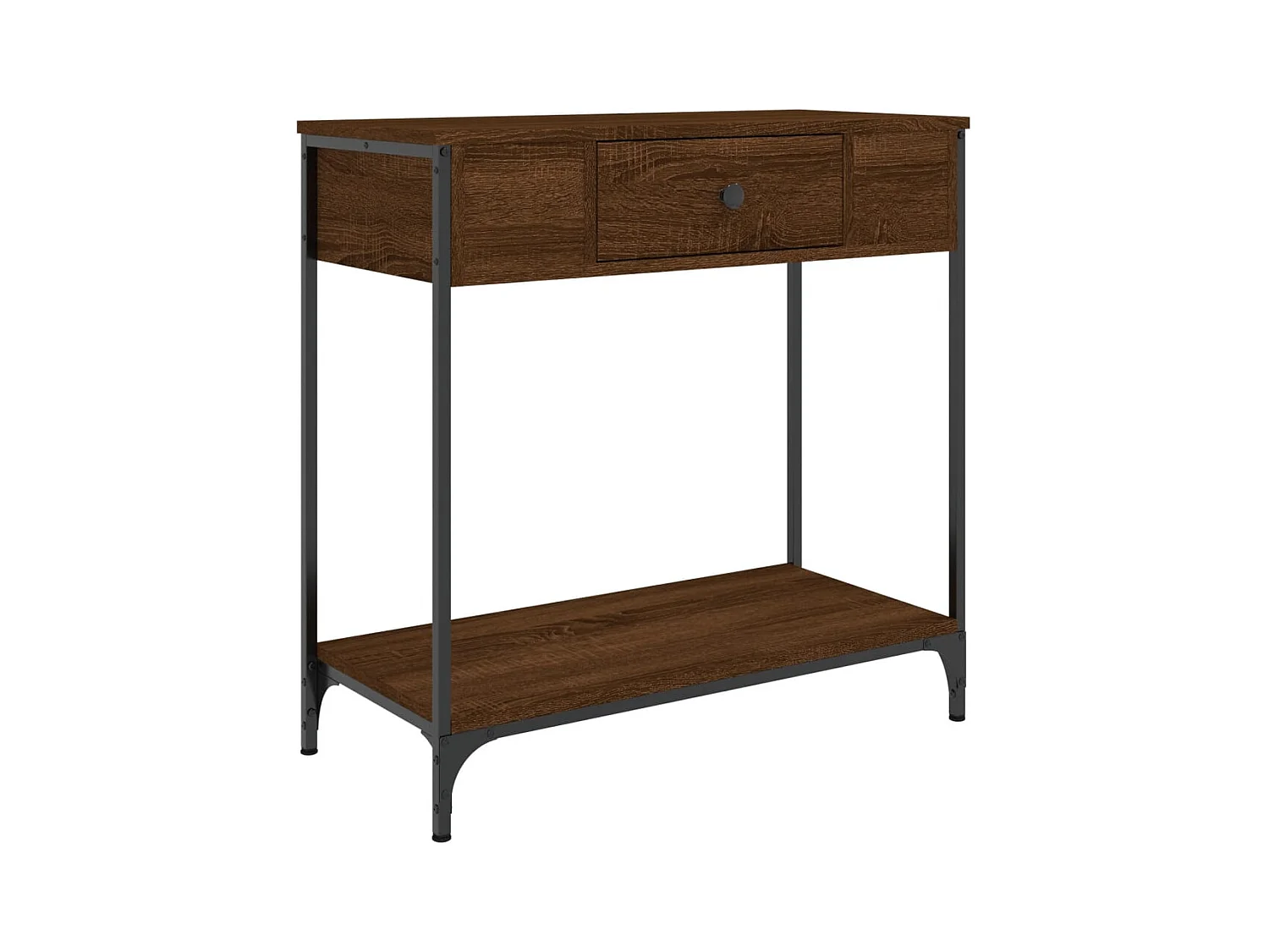 Table console chêne marron 75x34,5x75 cm bois d'ingénierie