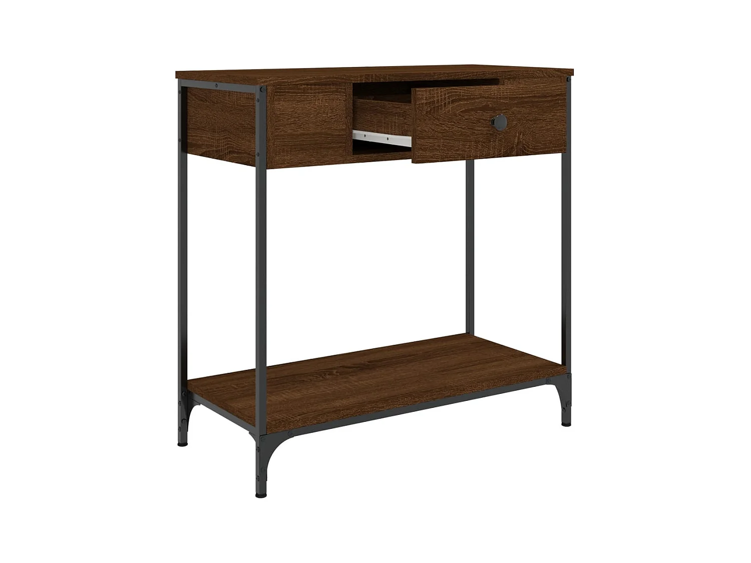 Table console chêne marron 75x34,5x75 cm bois d'ingénierie