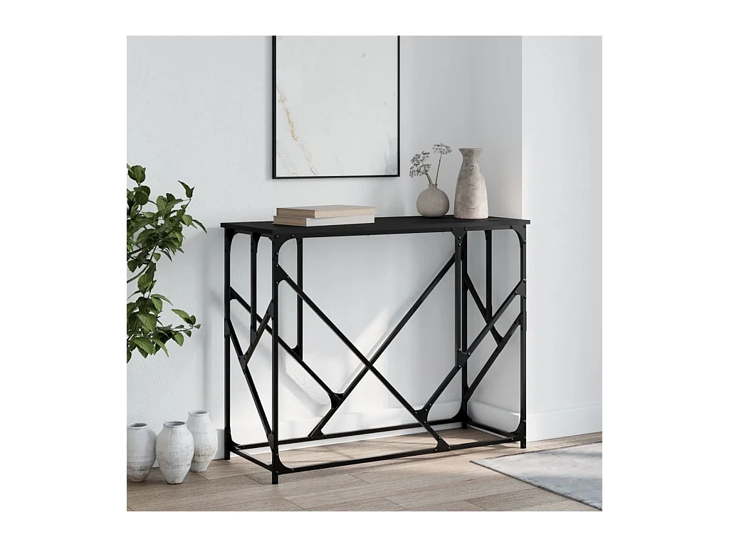 Table console noir 100x40x80 cm bois d'ingénierie