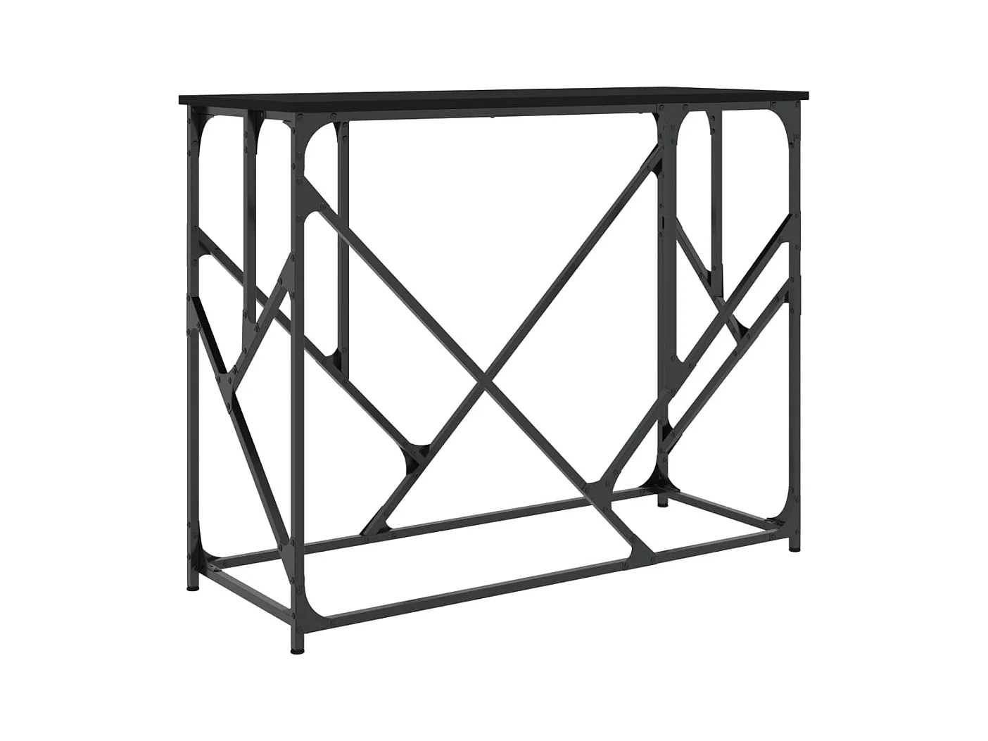 Table console noir 100x40x80 cm bois d'ingénierie