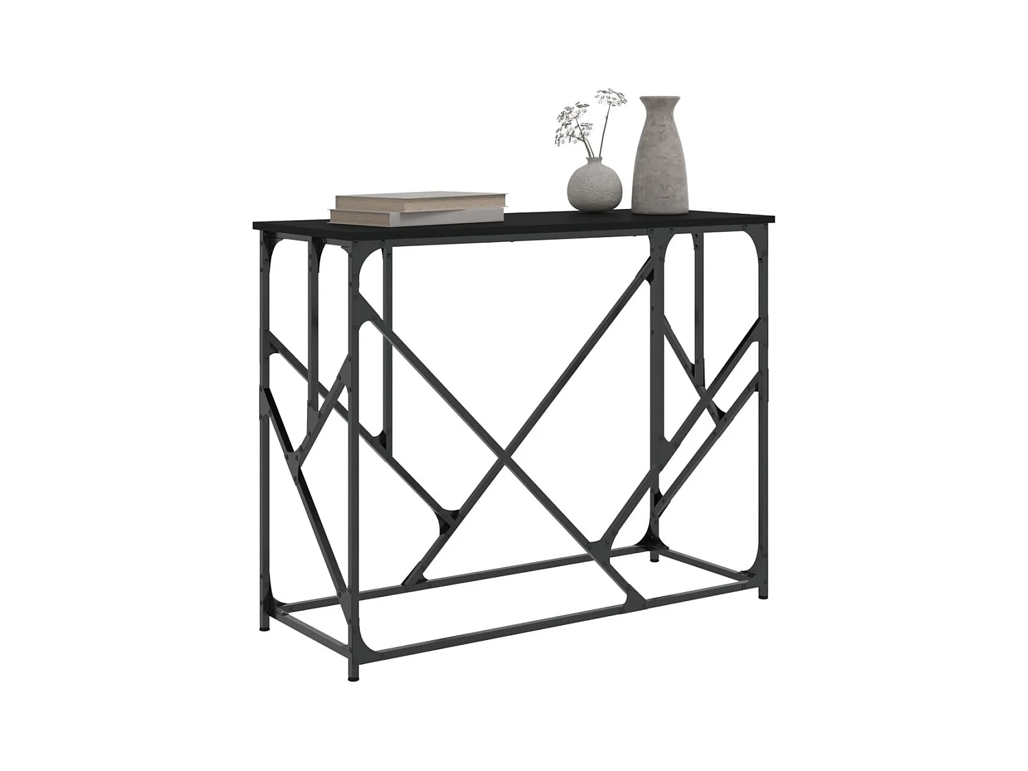 Table console noir 100x40x80 cm bois d'ingénierie