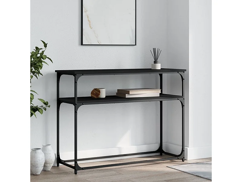 Table console noir 100x35,5x75 cm bois d'ingénierie