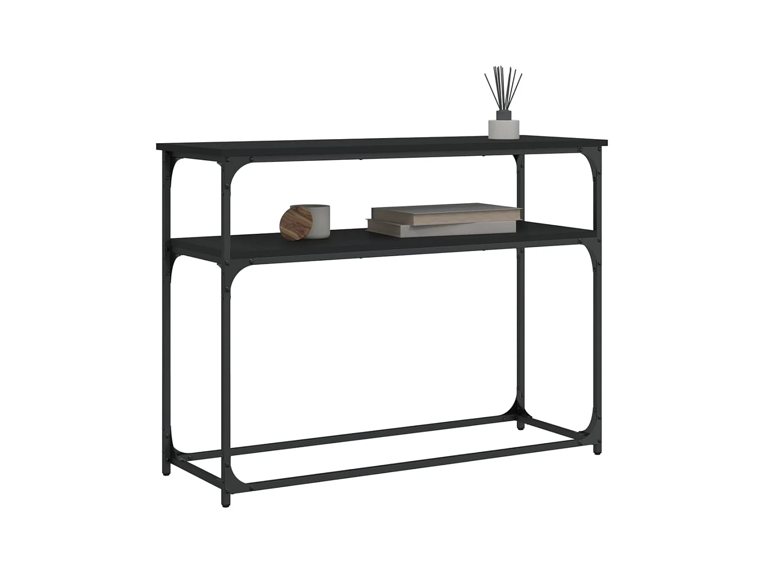 Table console noir 100x35,5x75 cm bois d'ingénierie