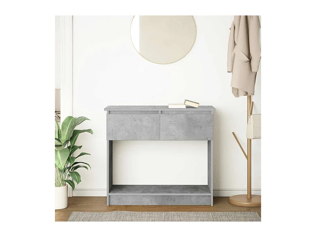 Consoletafel met lades, betongrijs, 85,5x38,5x74,5 cm