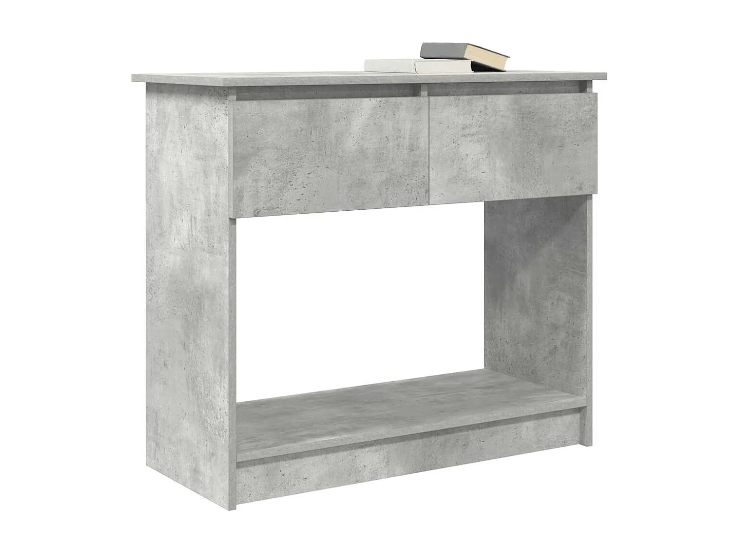 Consolle con cassetti, grigio cemento, 85,5x38,5x74,5 cm