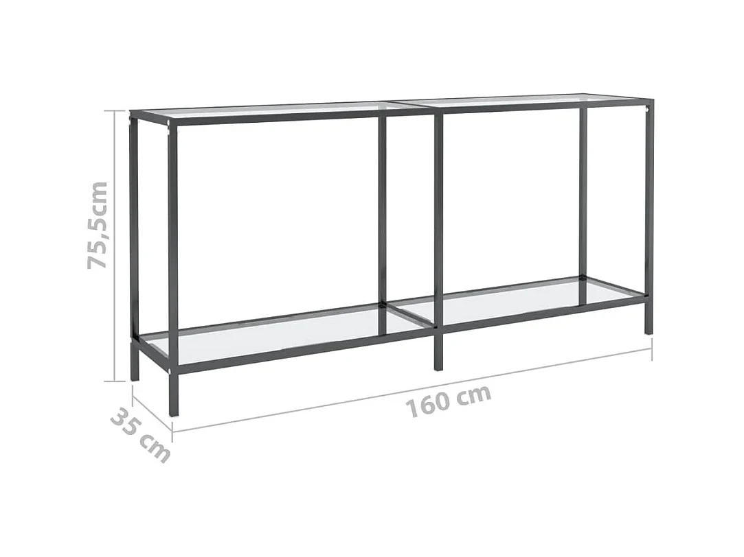 Transparante consoletafel 160x35x75,5 cm Gehard glas