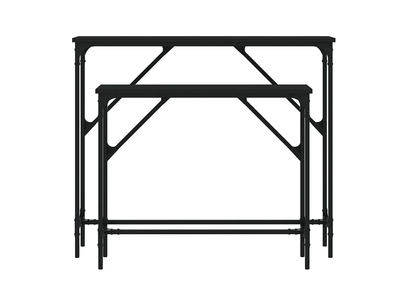 Consoletafels 2 stuks zwart bewerkt hout