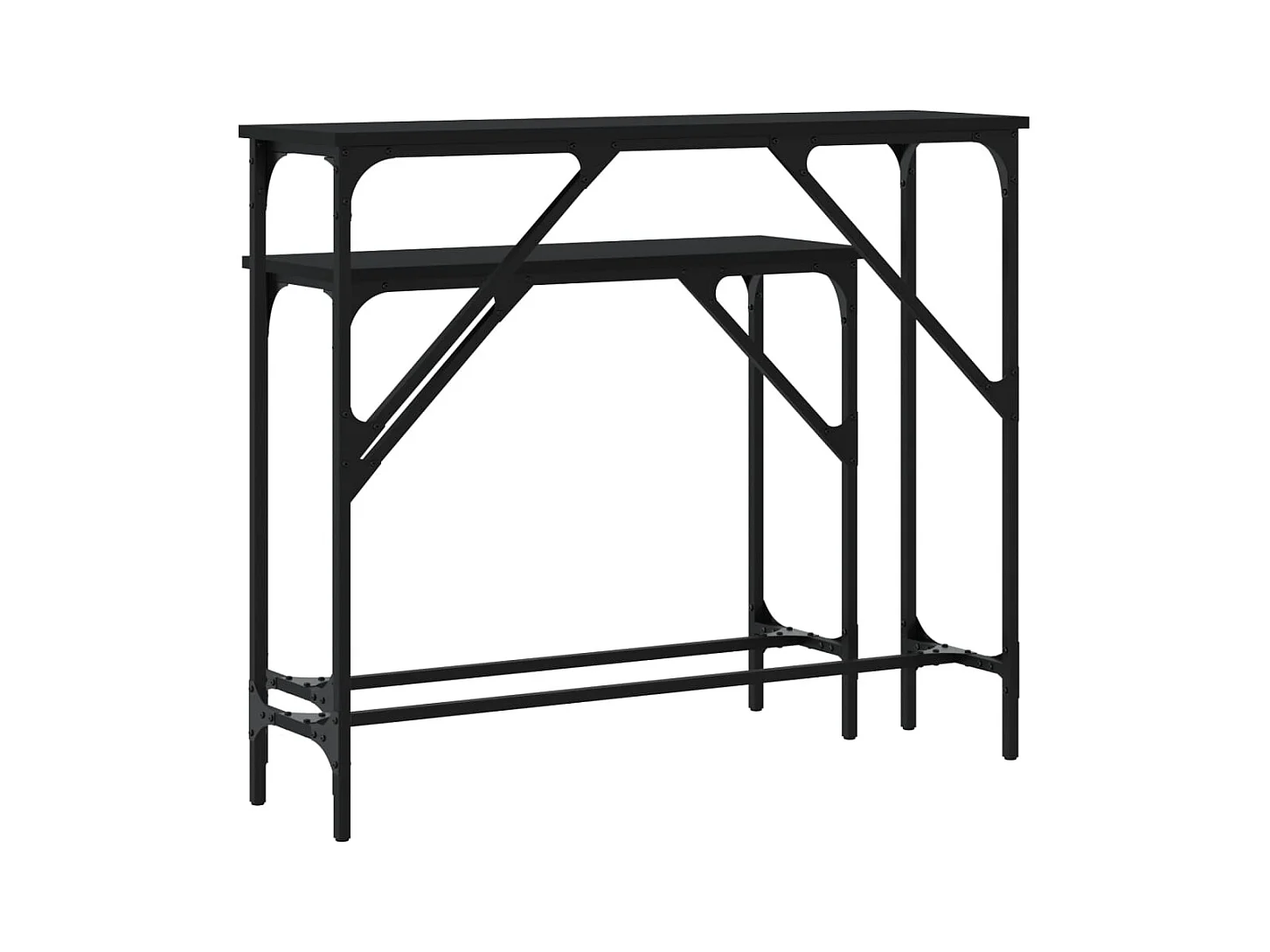 Consoletafels 2 stuks zwart bewerkt hout