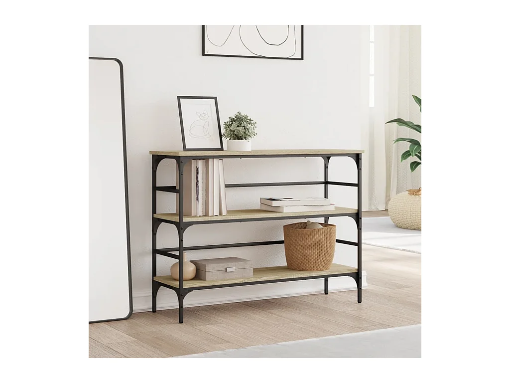 Table console chêne sonoma 100x32x75 cm bois d'ingénierie