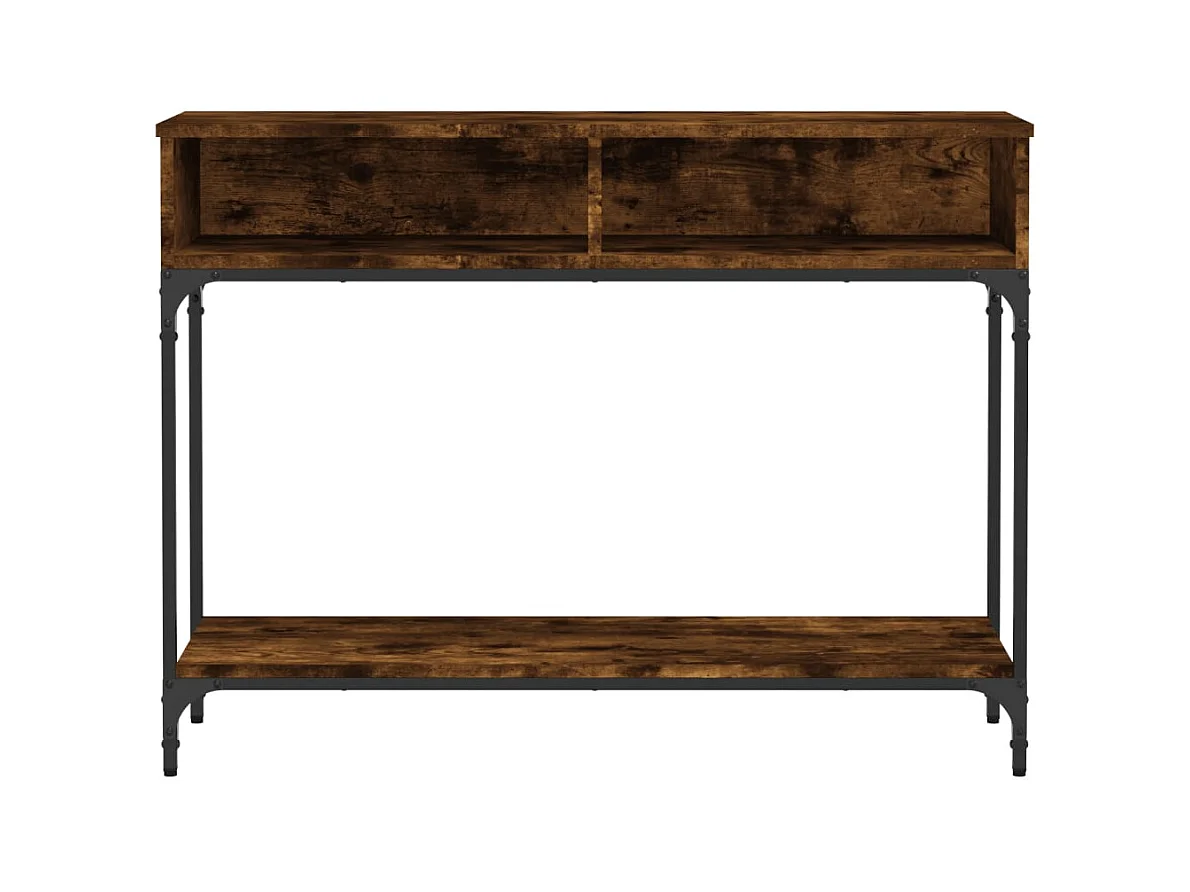 Table console chêne fumé 100x30,5x75 cm bois d'ingénierie