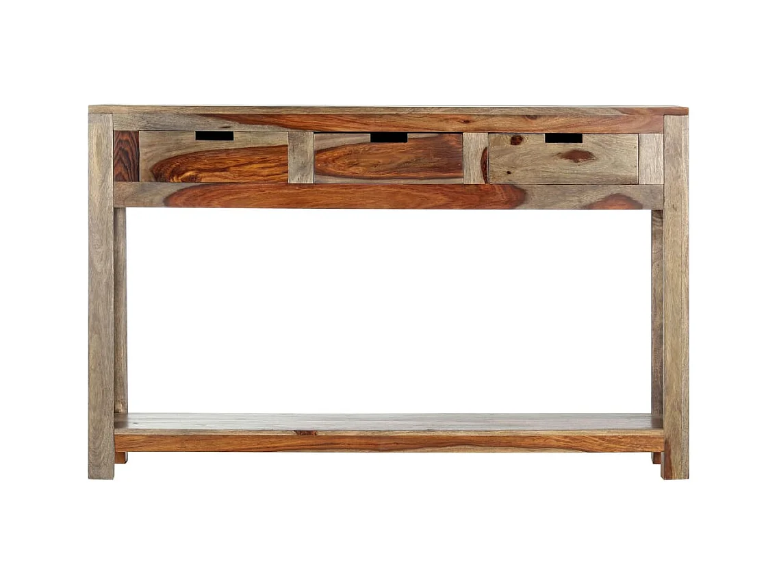 Consoletafel met 3 lades 120x30x75 cm Massief hout