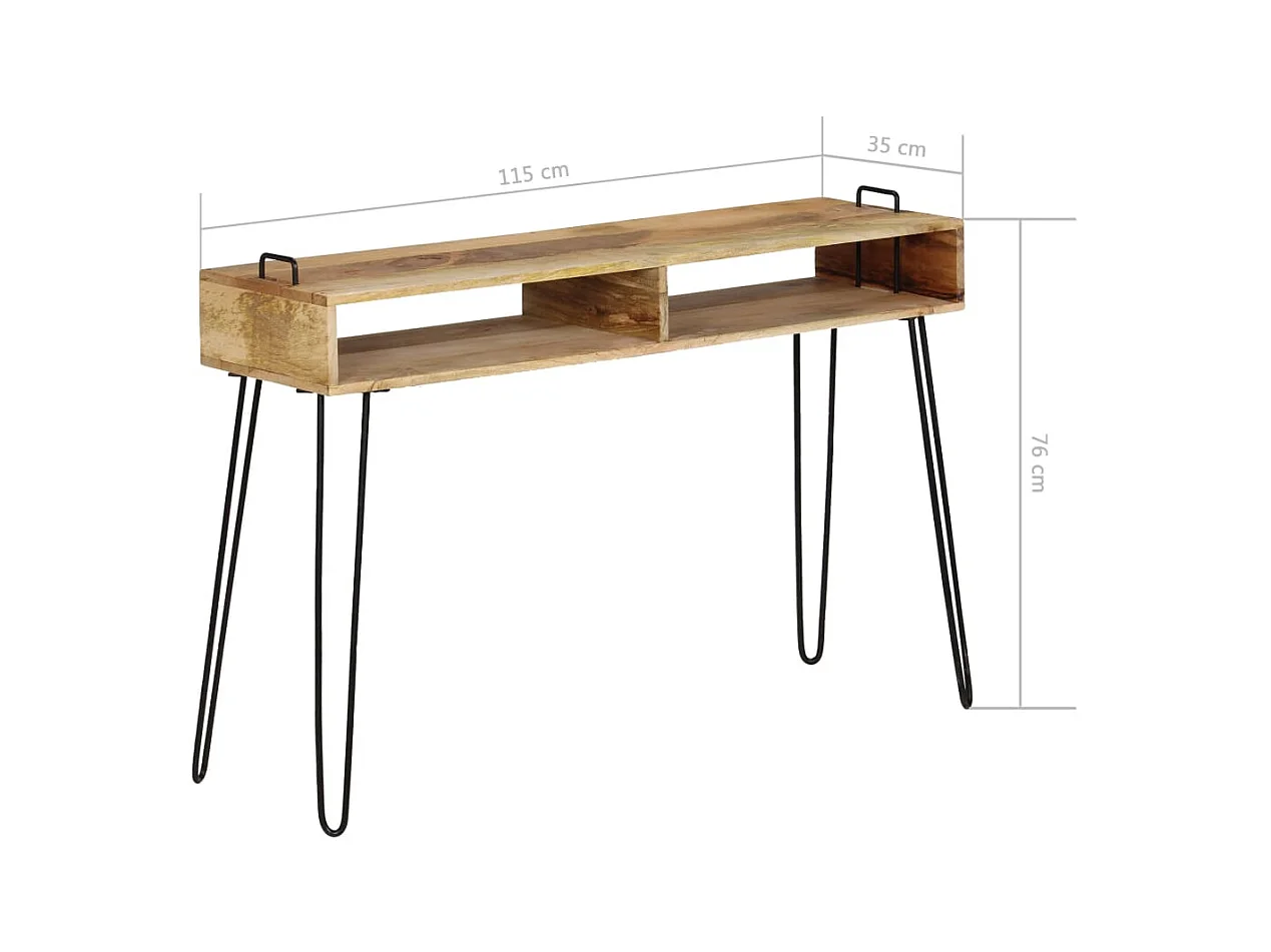 Table console Bois de manguier massif 115 x 35 x 76 cm