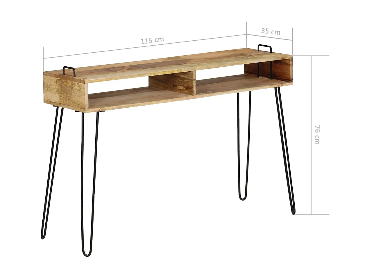 Table console Bois de manguier massif 115 x 35 x 76 cm