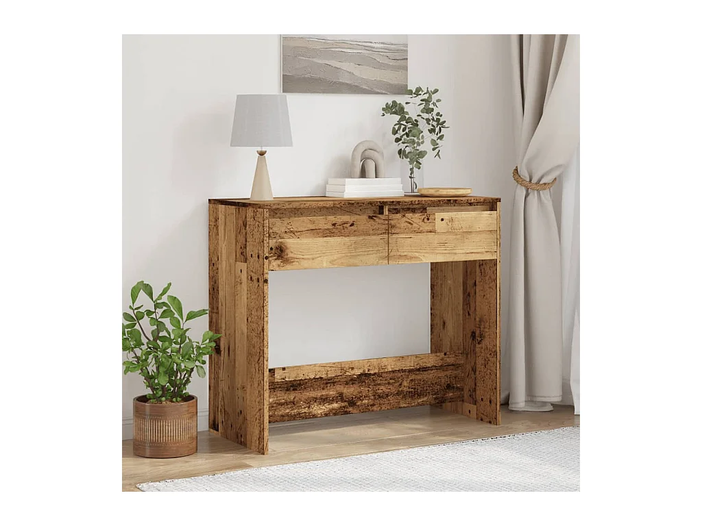 Table console vieux bois 89x41x76,5 cm bois d'ingénierie