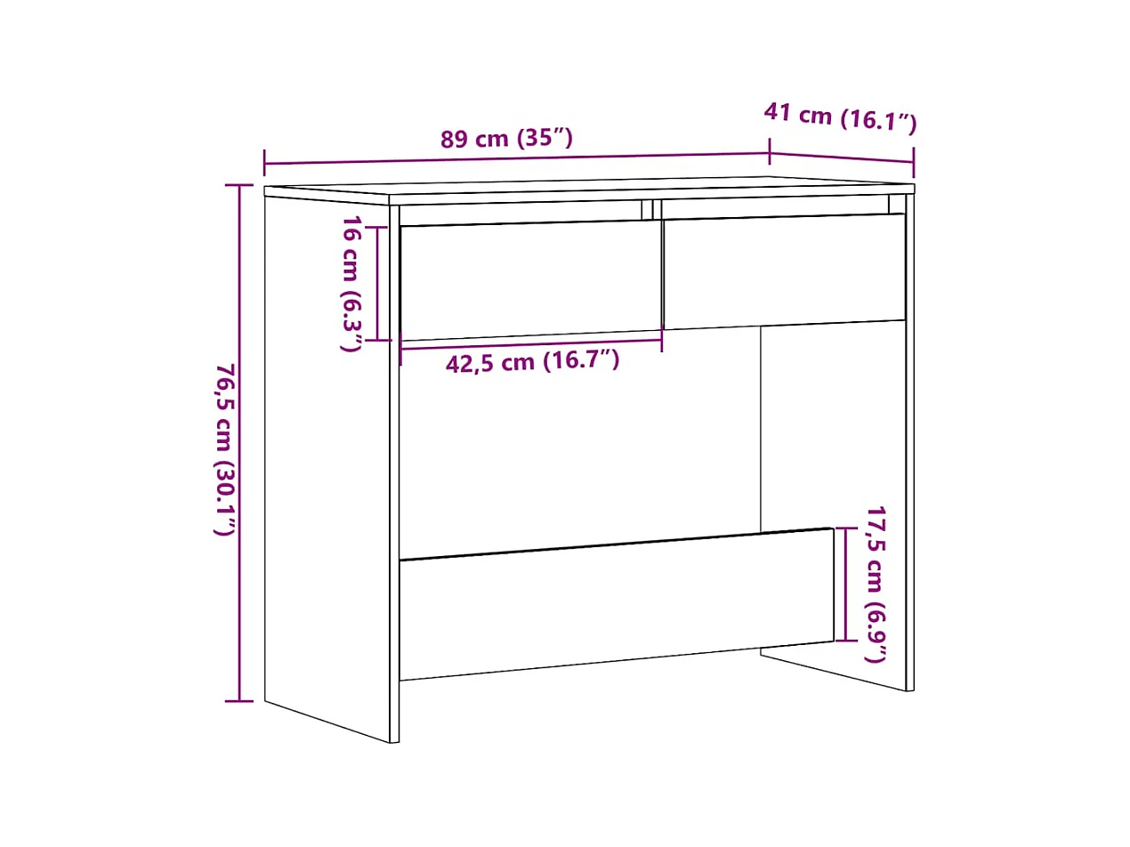 Table console vieux bois 89x41x76,5 cm bois d'ingénierie