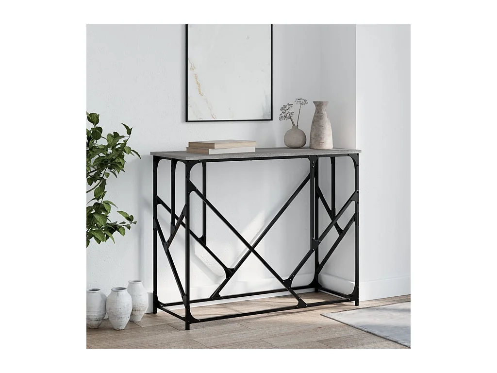 Sonoma grijze consoletafel 100x40x80 cm bewerkt hout
